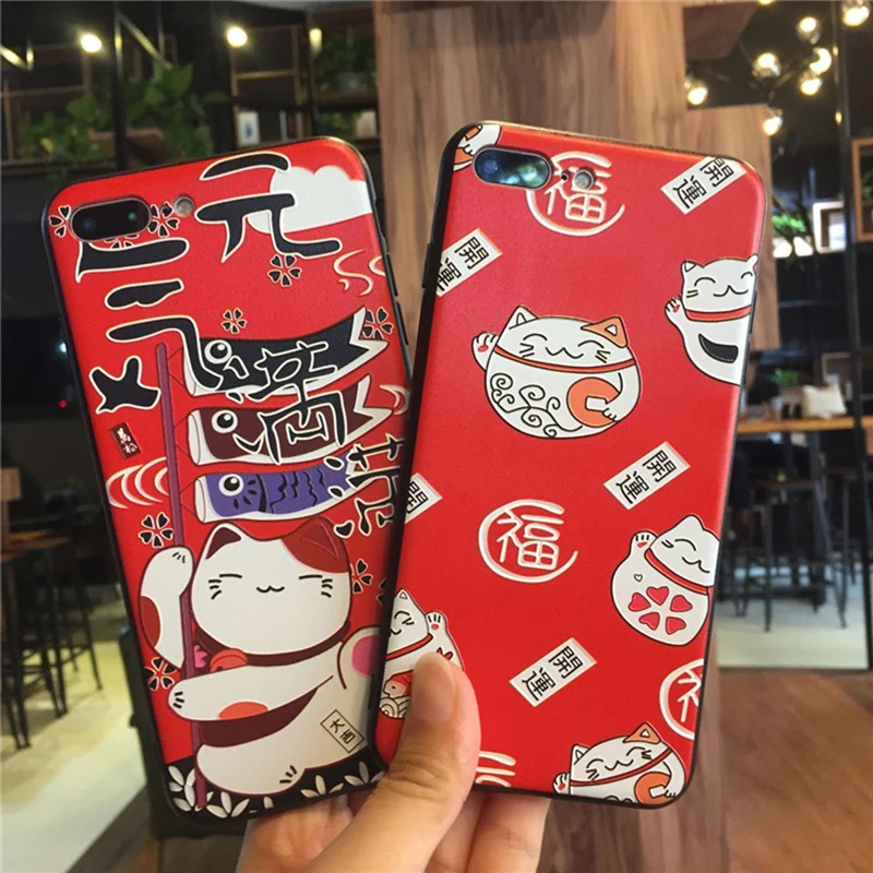 

customization 3d TPU+PC cover anime fortune cat Cartoon Designs Imd character UV print phone case for oppo r7, According to the pictures