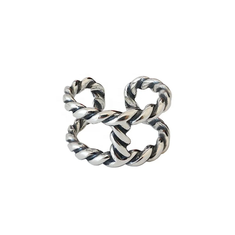 

NewSR447 twist rope silver 925 rings jewelry fashion ring