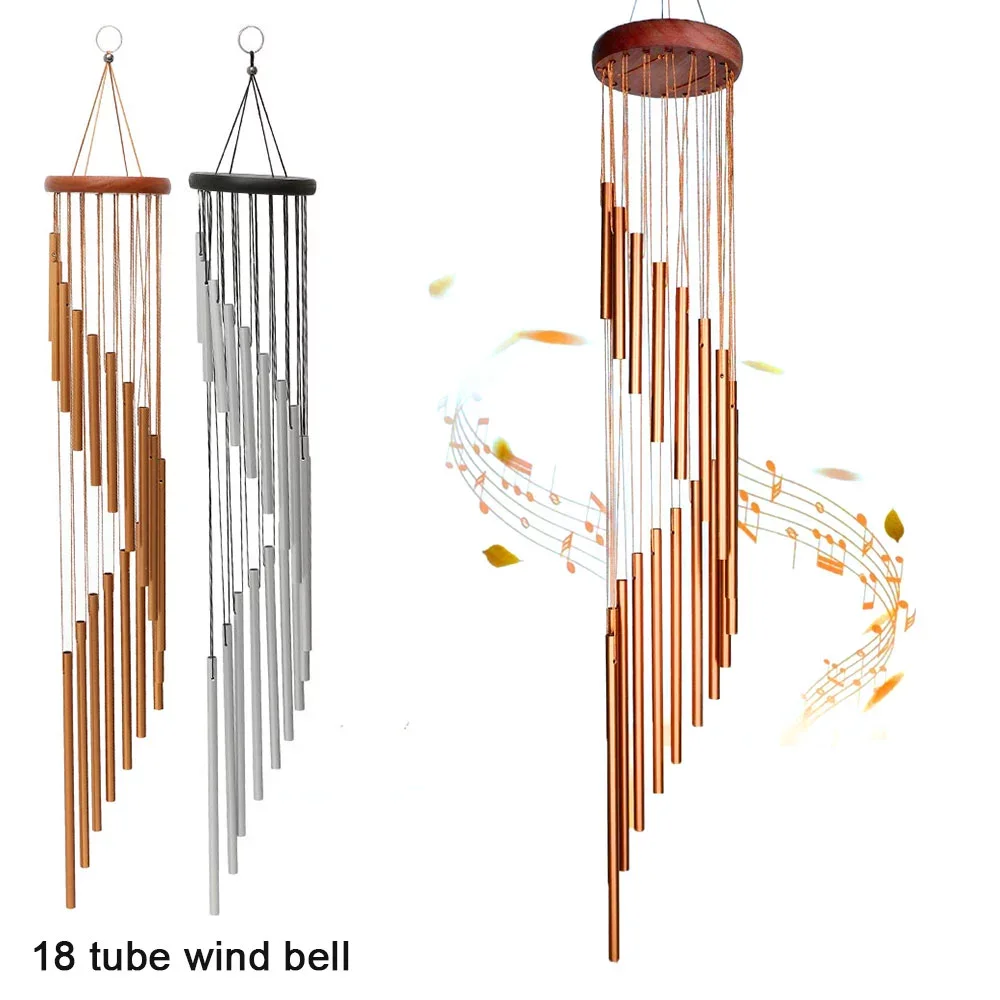

18 Tubes Wind Chimes Metal Wind Bells Nordic Classic Handmade Ornament Garden Patio Outdoor Wall Hanging Home Decor 90x12cm