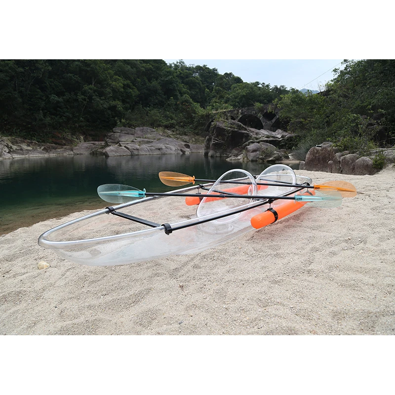 

Factory direct double fishing kayak transparent canoe double fishing outdoor boat