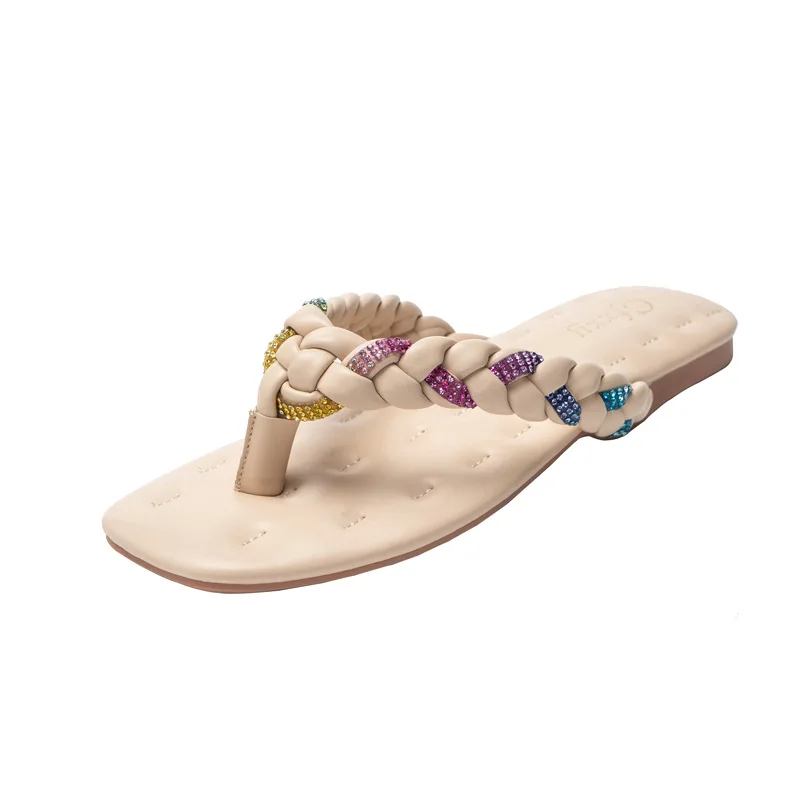 

Summer fashion Large size slippers female flip flops twisted knot weaving slippers sandals women sexy sandals for women 2021, As picture
