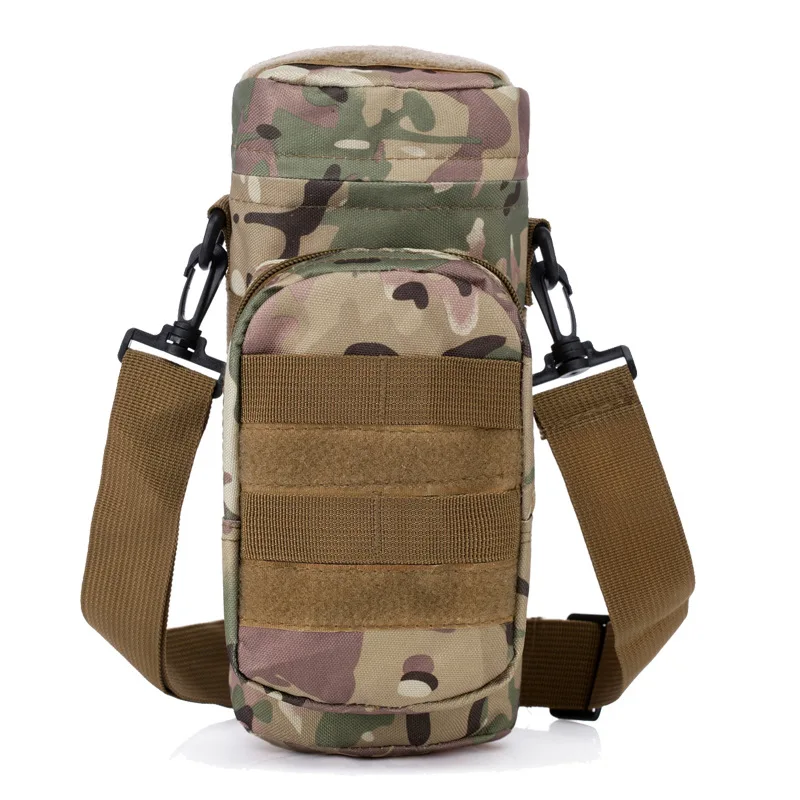

Tactical Outdoors Military Tactical Travel Water Bottle Pouch Holder Tactical Kettle Gear Molle Pack Bag Sports Kettle Bag, As show