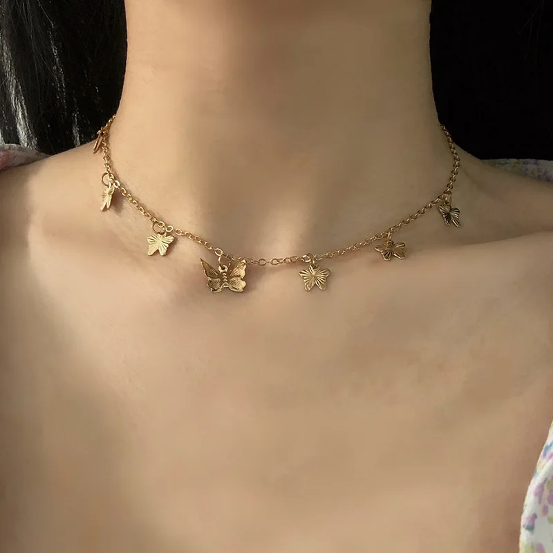 

Creative Gold Butterfly Pendant Clavicle Women's Necklace Fashion Female Choker Necklaces For Jewelry Gift