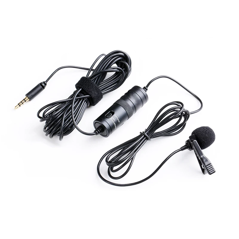 

Professional JY-T1 Wired Collar clip 3.5mm lavalier microphone 6 meters cable for camera mobilephone