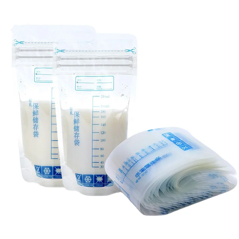 

QY Eco-friendly breast milk storage bag milk freezer bag baby food storage BPA-free infant safe feeding bag feeding