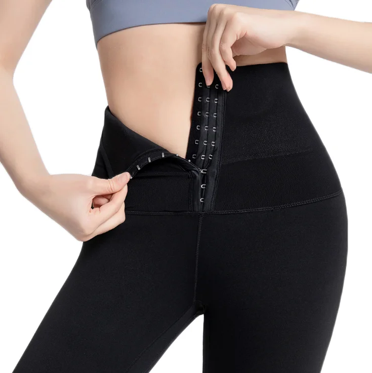 

New Design Breathable Hooks Waist Trainer Corset High Waist Yoga Pants Gym Leggings Women Fitness Apparel, Multi color optional