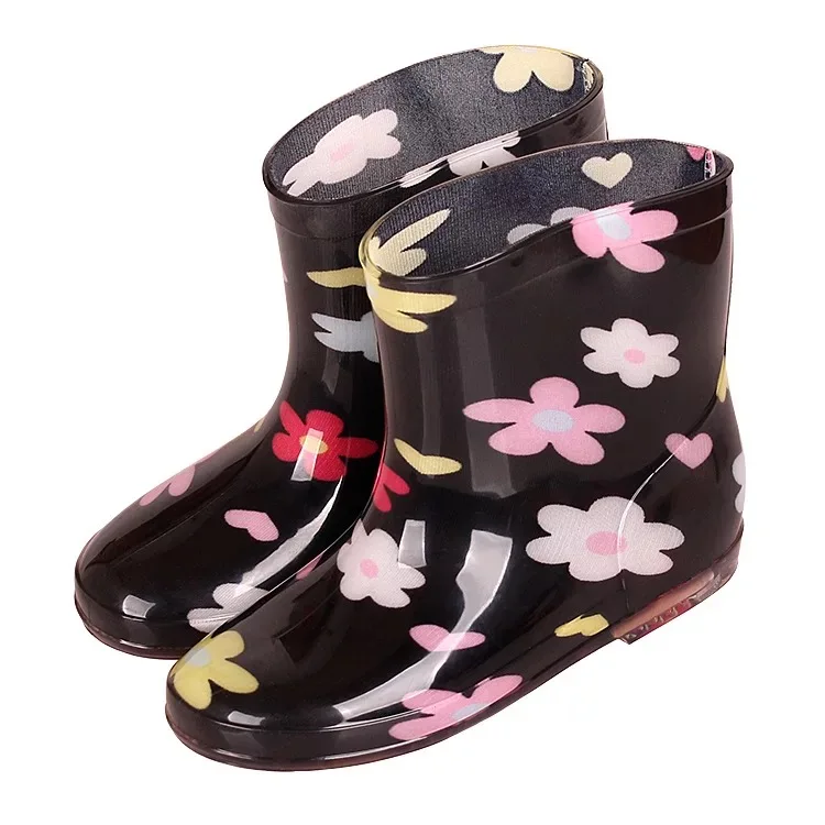 

Flower strawberry pink kids rain boots nice children pvc colorful botas beautiful waterproof kids cute cheap rainboots for girls