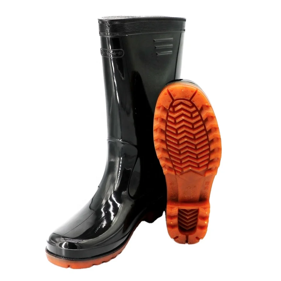 

Pvc Garden Popular Industry Safety Boot Four Seasons Outdoor Mens Rubber Coach Rain Boots For Work, Black