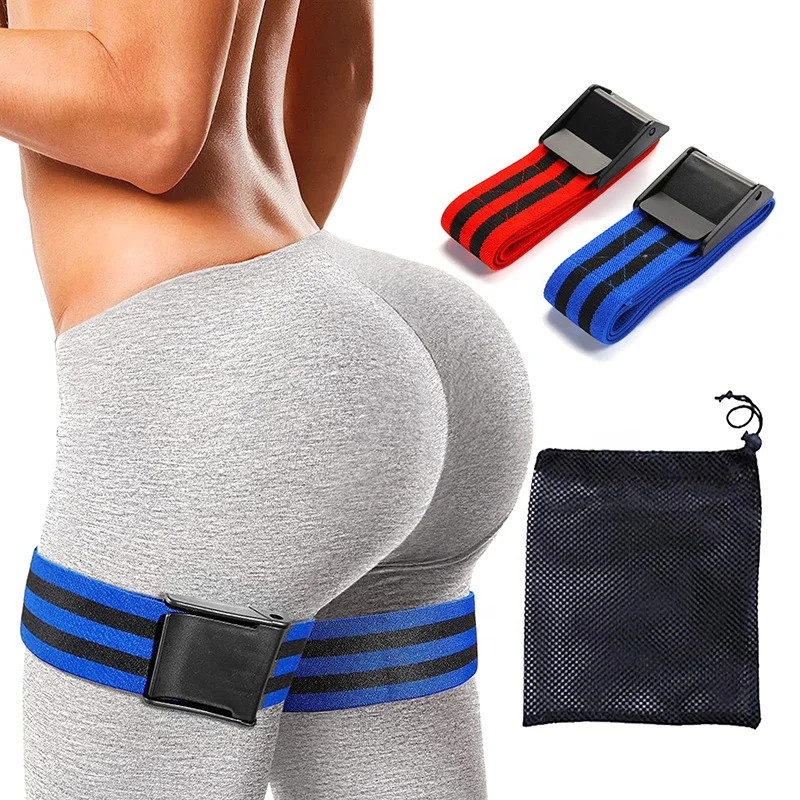 

Custom Fitness Occlusion Training BFR Butt Bands Workout Stretch Weight Lifting Blood Flow Bands for Arms Legs Glutes, Blue/red