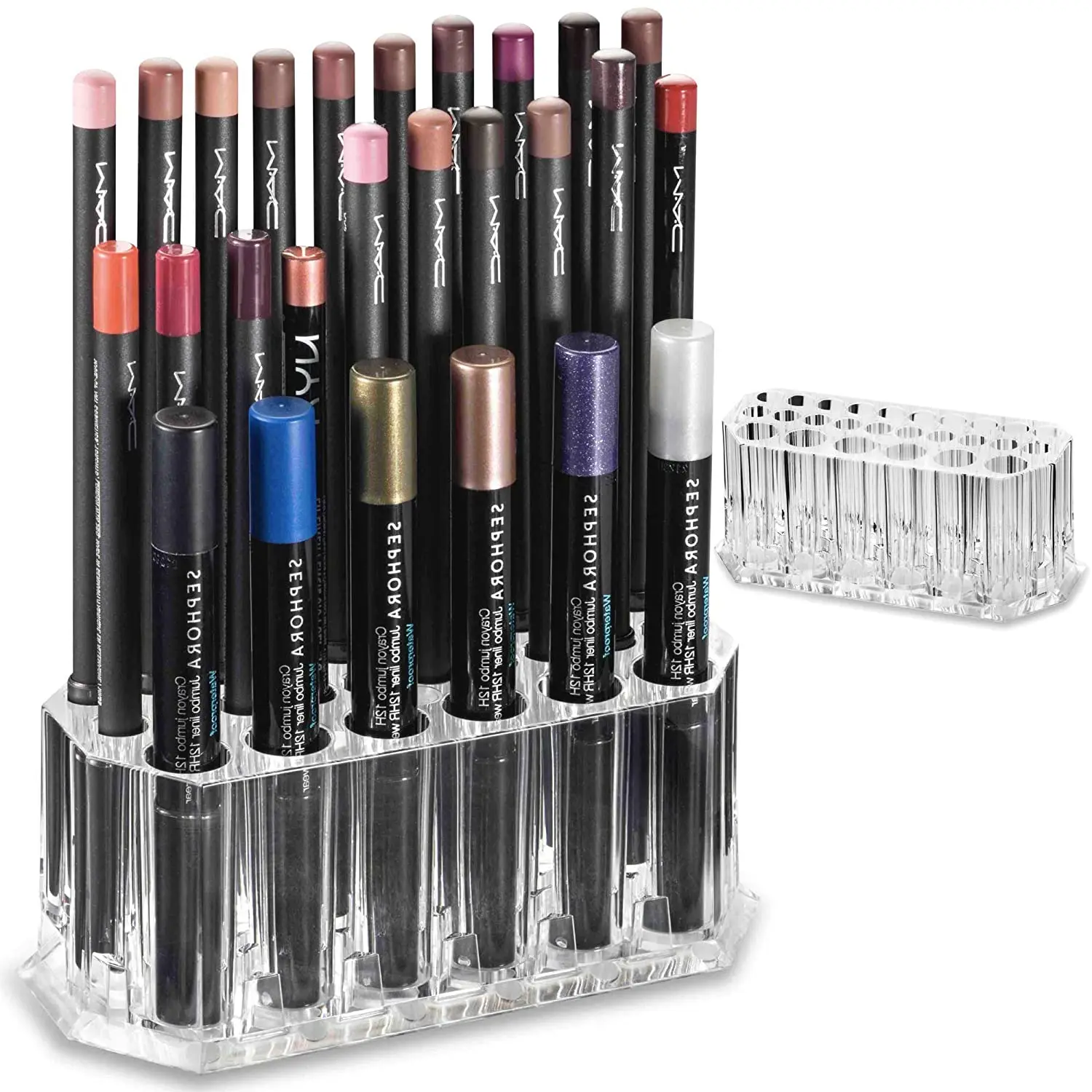 

26 Holes Desktop Plastic clear acrylic Makeup Brush Holder Organizer Storage For Cosmetic Pen