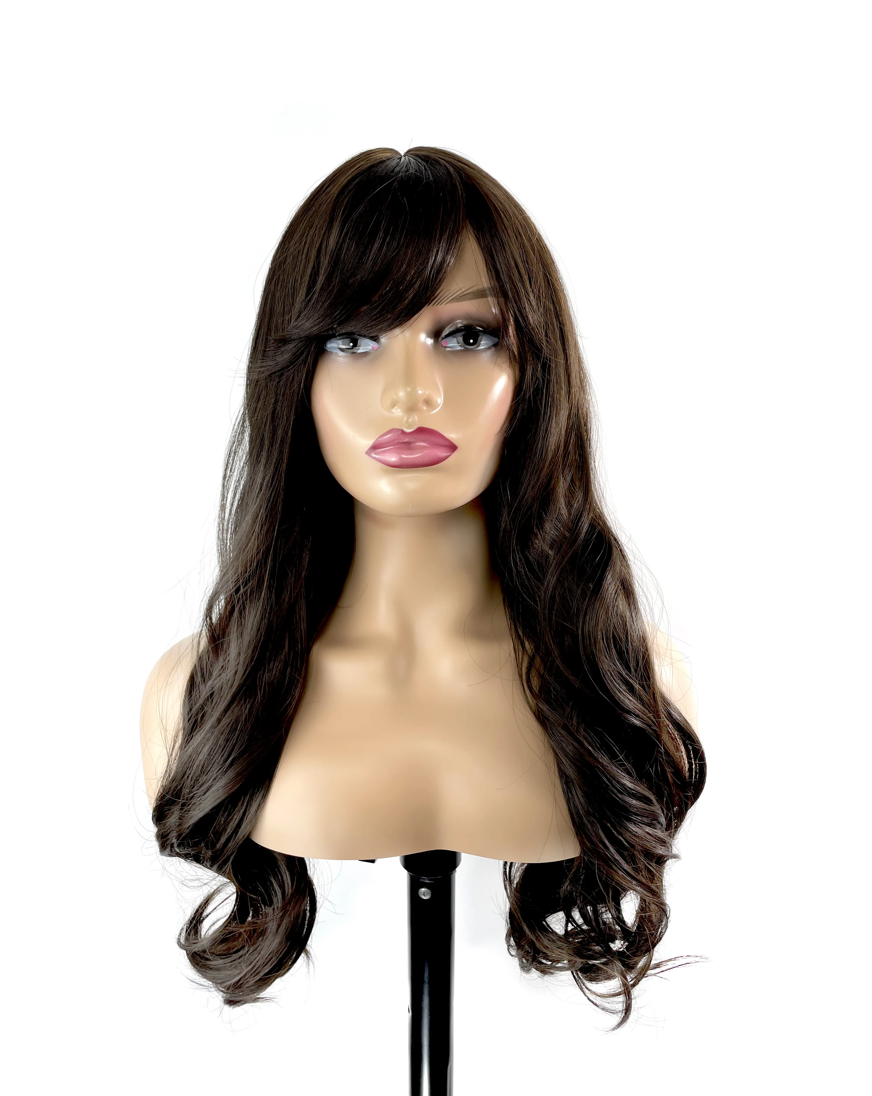 

New Trend Of Chemical Fiber Wig Highlights Temperament Air Bangs Long Wig, Photo color