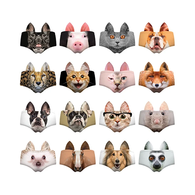 

OEM custom 3d animals print sexy underwear women young girl panties girls sexy print panty, 16 colors