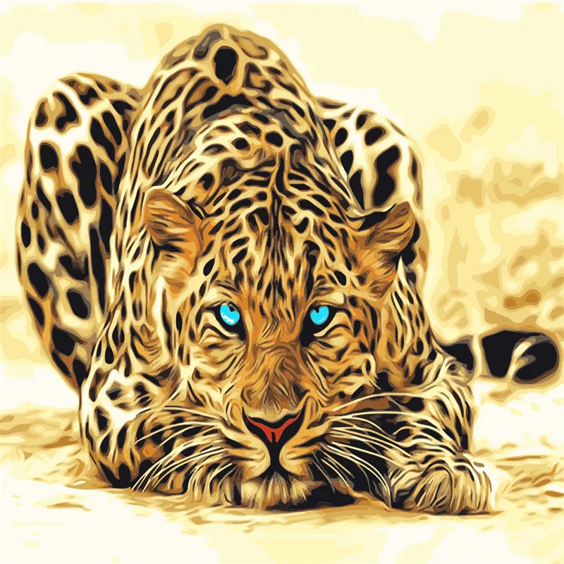 

OEM ODM Factory Full Diamond Diy Diamond Embroidery Decorative Wall Art Painting leopard animal shopify drop shipping