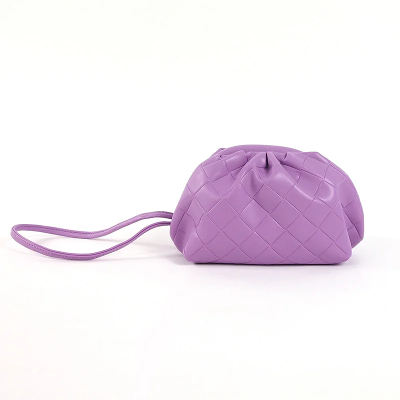 

RTS small handle bag cosmetic bag waterproof design with new debossed weave pattern global hot sale