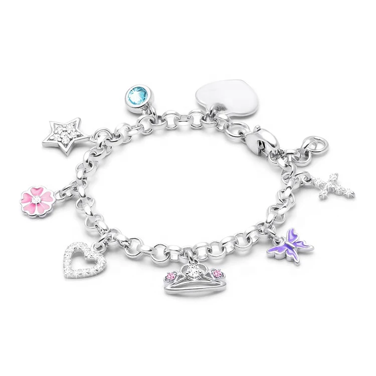 

Adjustable Custom Wholesale Sterling Silver Diy Charm Jewelry Bracelet For Women