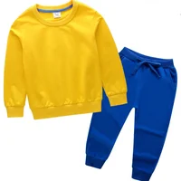 

KS1582 Cotton kids tracksuit wholesale multi color unisex children blank sweat suits