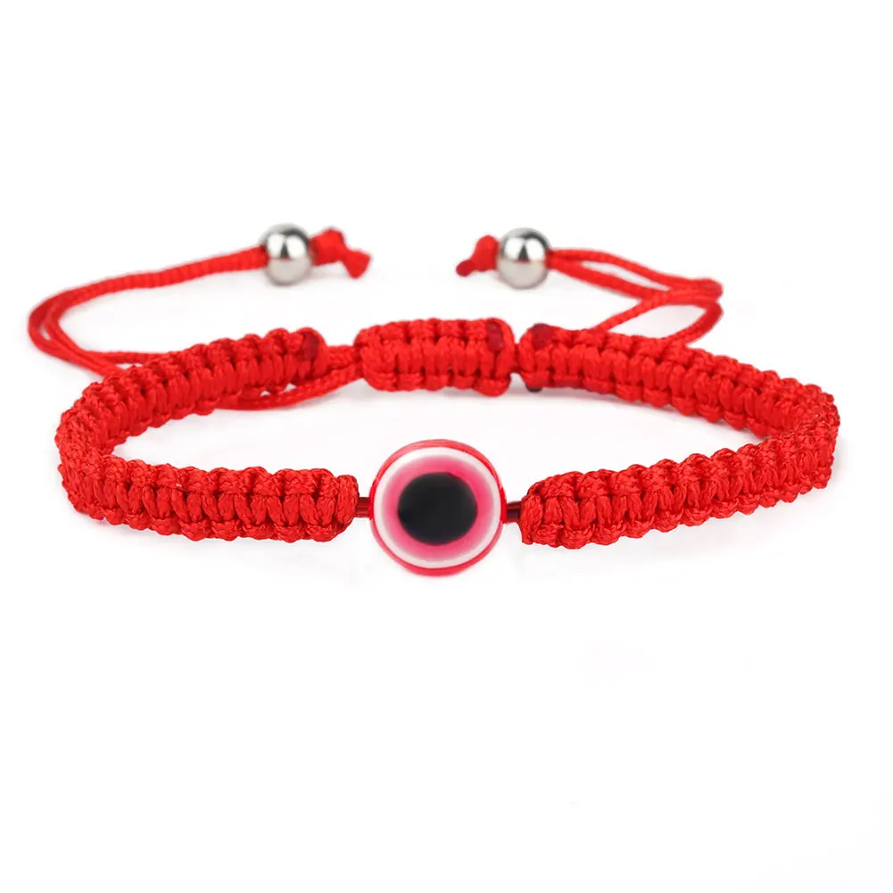 

2021 Handmade Woven Bracelets Lucky Red String Rope Evil Blue Red Eyes Bracelet Birthday Party Jewelry Gift, As picture