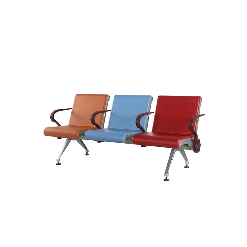 

Custom Made Pu Foam Seat Airport Chair 3 Seater Airport Seating Waiting Chair Manufacturer, Silver