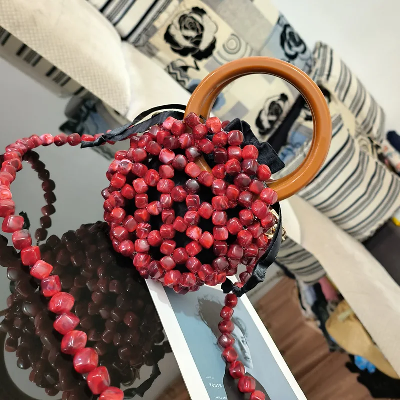 

Net celebrity the same style pomegranate bag creative ring handbag pomegranate shape hand-woven bag