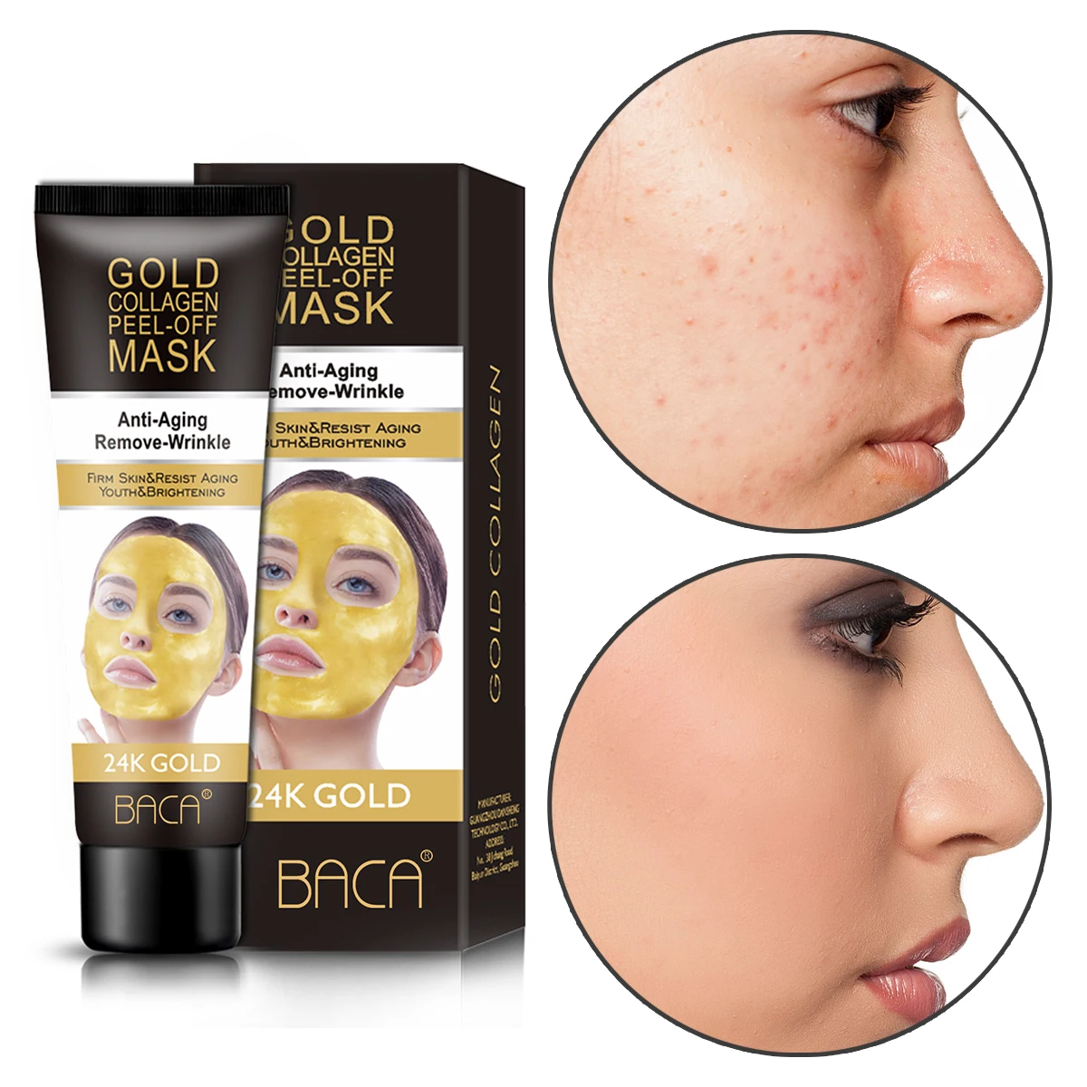 

OEM ODM Manufacturer Gold Peel Off Mask Pore Cleansing Blackhead Remover 24k Gold Face Mask Peel Off