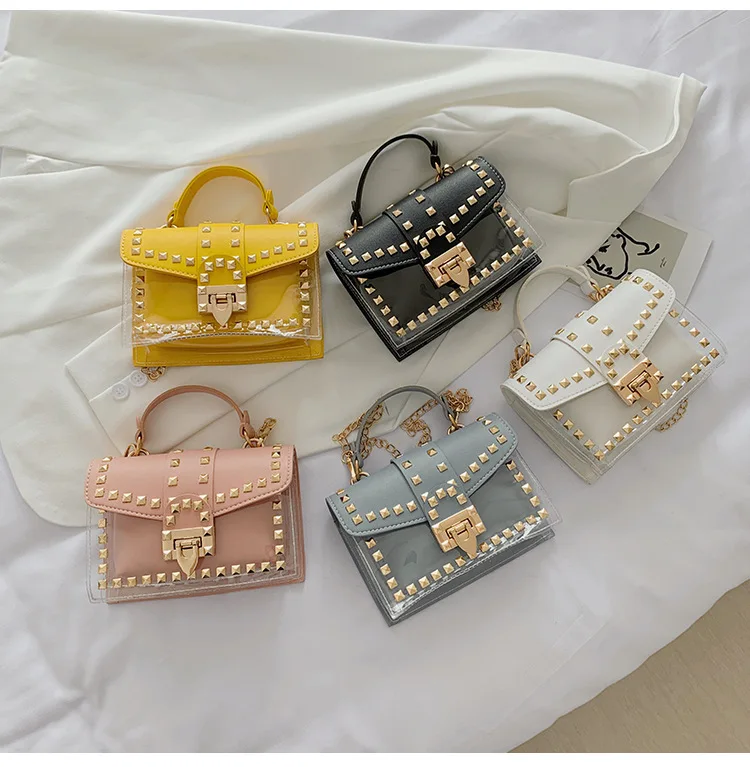 

Fashion Designer Pu Shoulder Bags New Popular Rivet Chain Ladies Handbags Women Bags, Picture color