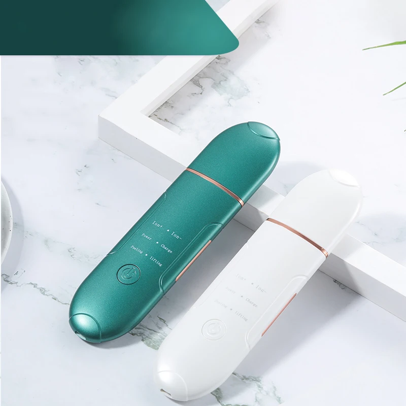 

Supersonic dead skin scrubber spa hydra dermabrasion facial skin scrubber machine, White and green