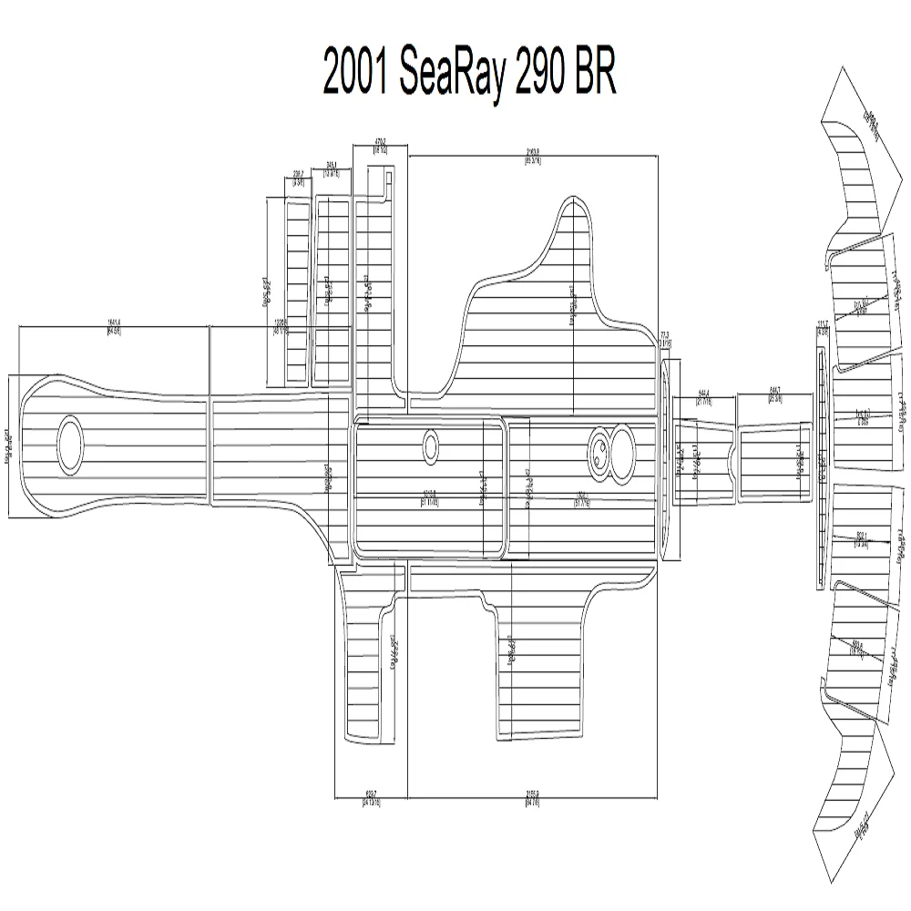 

2001 SeaRay 290 BR Swim Platform and Cockpit Pad Boat EVA Teak Decking 1/4" 6mm