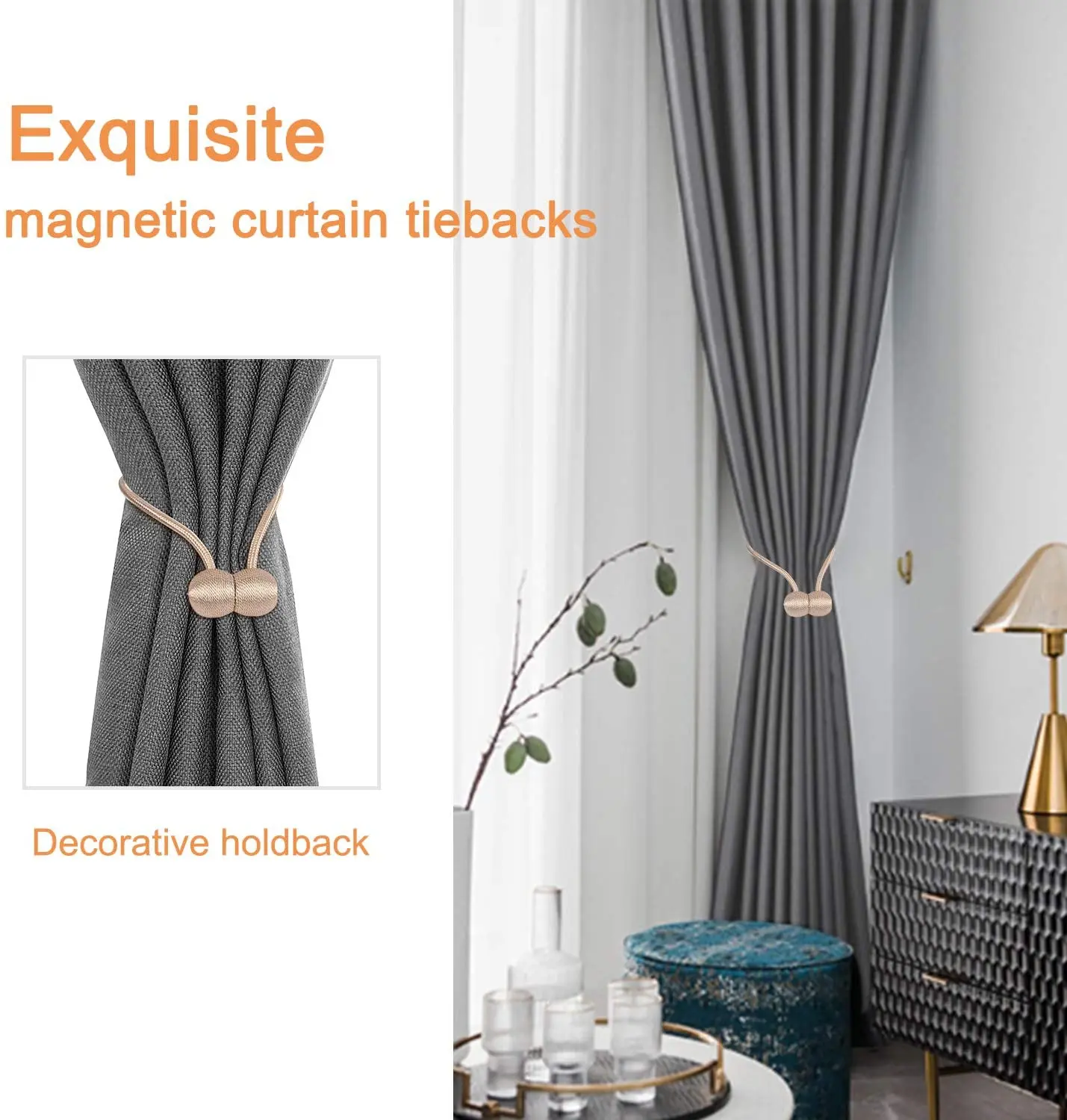 
New Product Ideas 2019Magnetic curtain tie back,hooks,curtain tieback 