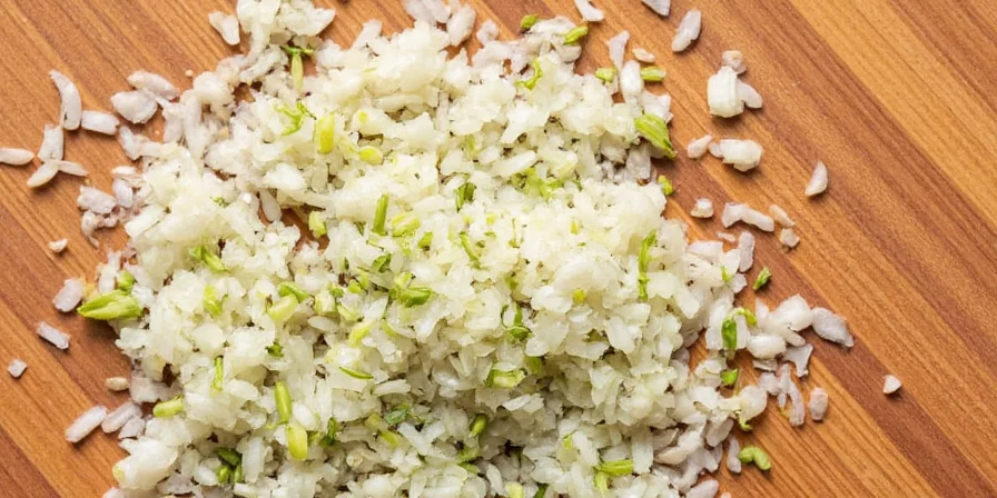 Fresh minced onions next to dried