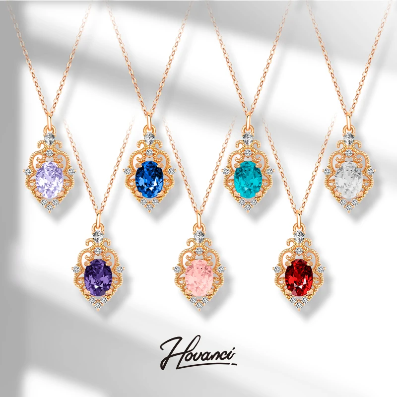

HOVANCI High Quality Diy Pendant Necklace Water Drop Zircon Dainty Rose Gold Necklace For Women