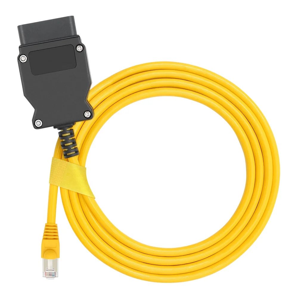 

Yellow OBD2 Ethernet Cable Compatible For BMW Brush Hidden Programming