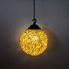 Modern creative Hemp ball rope pendant lamp rattan spherical pendant light with Adapter