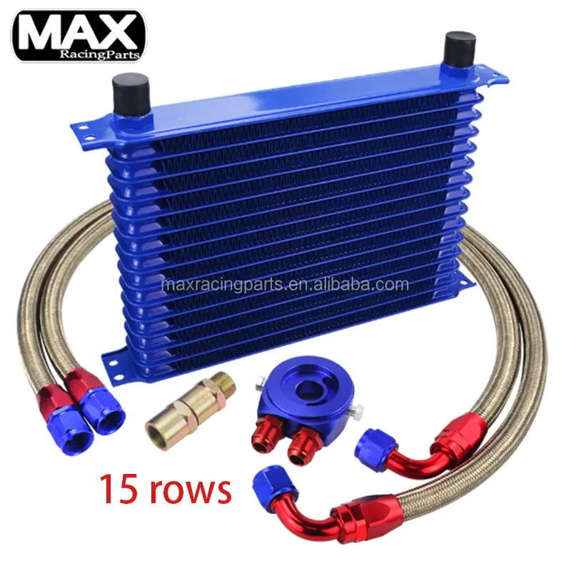 15 ROW AN10 for Universal Aluminum Engine Oil Cooler 7 Cooling Fan 12V 