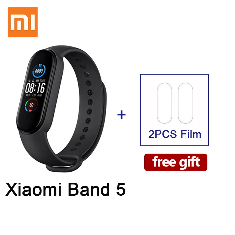 

Xiaomi Band 5 Smart Band Touch Screen Fitness Tracker Sport Monitor Smart Waterproof Wristbands Mi Band 5, Black