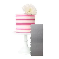 

AK Stainless Steel Cake Scraper Decorating Comb Pastry Baking Tools Kitchenware Bakery Tools Cake Smoother CS-22