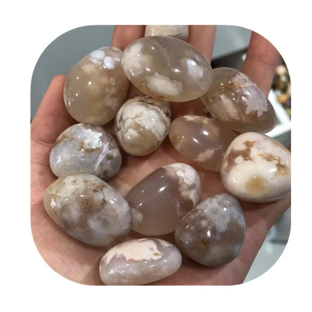 

New arrivals 20-30mm minerals gems cristal stones natur cherry blossom agate crystal quartz tumbled stones for sale