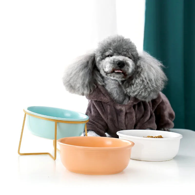 

New Design Personalize Ceramic Adjustable Pet Bowl Porcelain,Pet Bowls For Cats And Dogs With Metal Stand