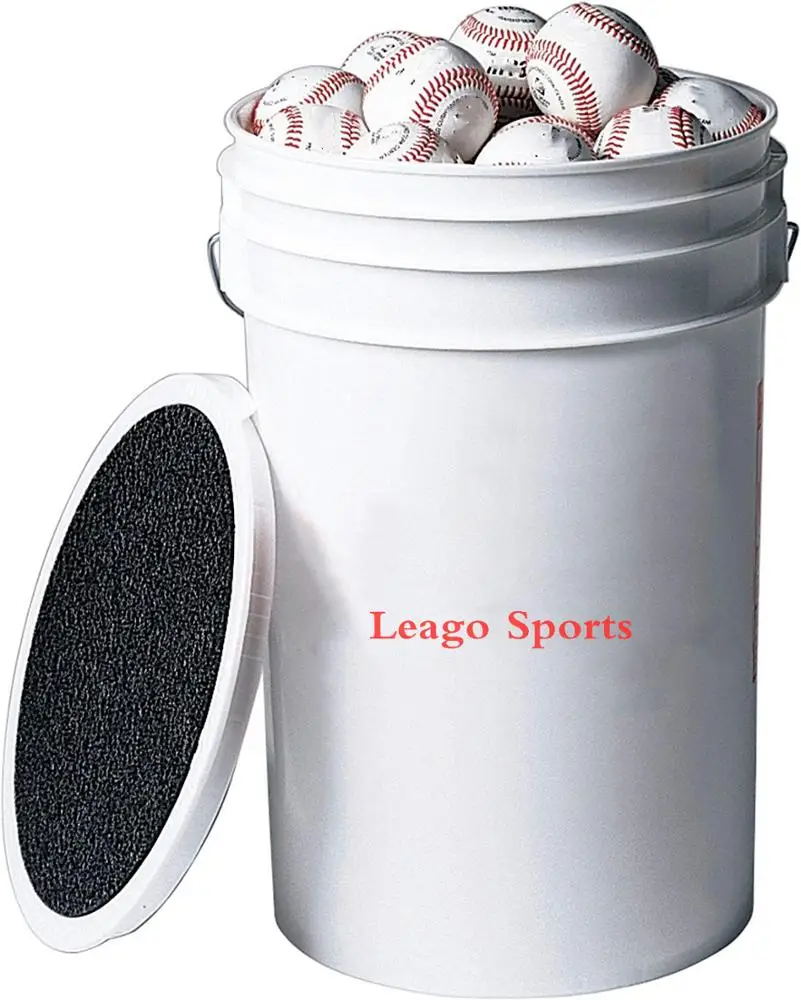 

Plastic Bucket of Baseballs Practice Baseballs in 6 Gallon Padded Bucket Cushioned Lid Seat