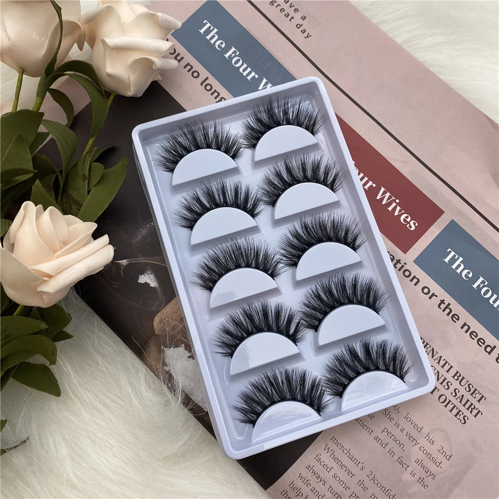 

18mm Wholesale High Quality Premium Fluffy Faux Fur Mink False Eyelashes Lashes Variety Set of 5