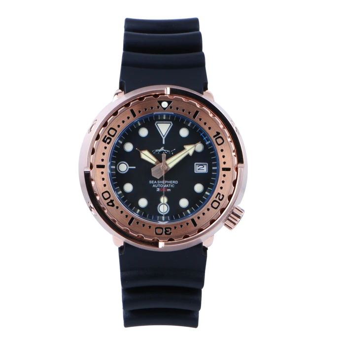 

Rts stock free shipment high quality sapphire 20atm c3 rose gold tuna japan nh35 stainless steel dive diver watch men for sale