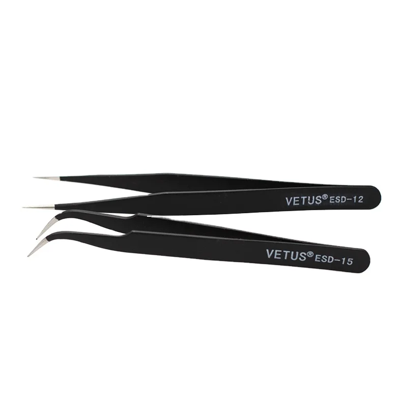 Beauty Black Anti-static Eyelash Extension Accessories Tweezers Eyelash Tweezers