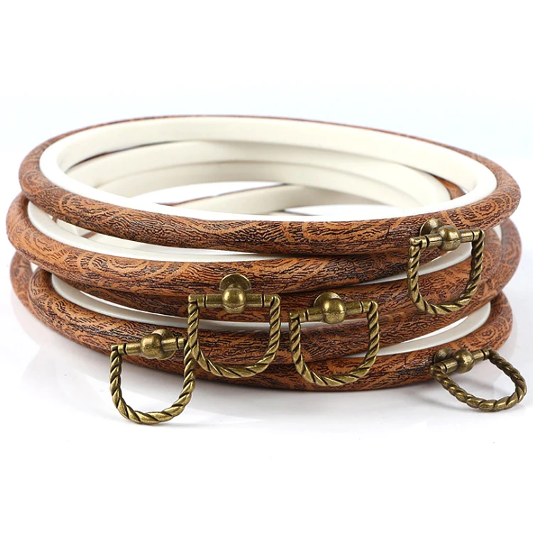 

DIY Handmade Art Imitated Wood pattern Embroidery Hoops Frames Cross Stitch, Imitate wood pattern