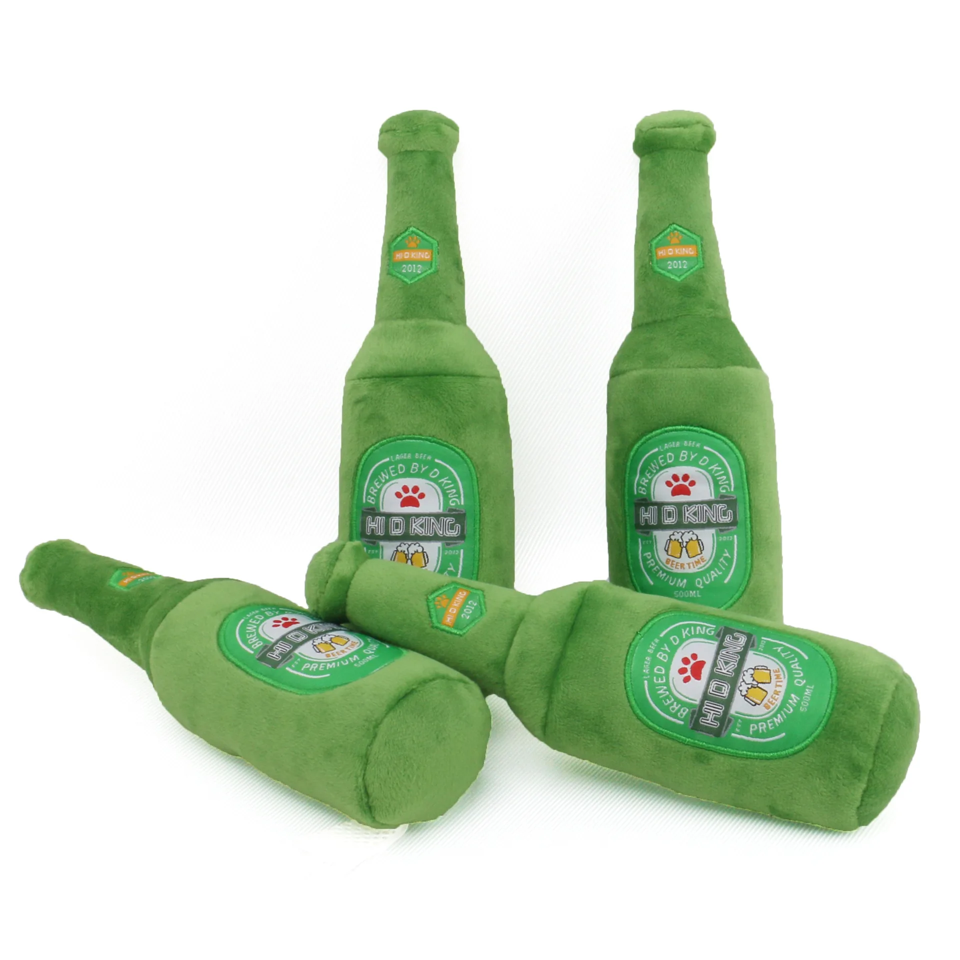 

Pet supplies plush toys beer bottles Soft stuffed vocal training toys, Picture color or customized