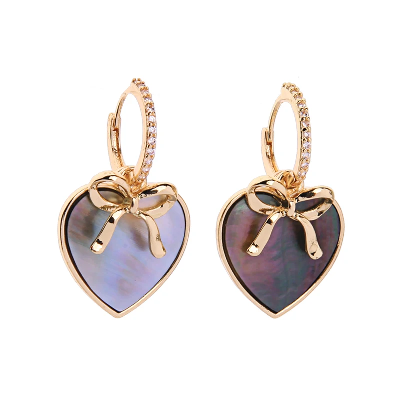 

e982224d 2020 Amazon Hot Selling Sweet Girls Style Shell Heart Earrings 2019, Gold