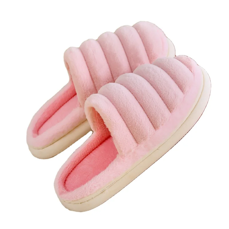 

Special Hot Selling Wholesale Plush Cute House Slippers Cotton Slides, Solid color