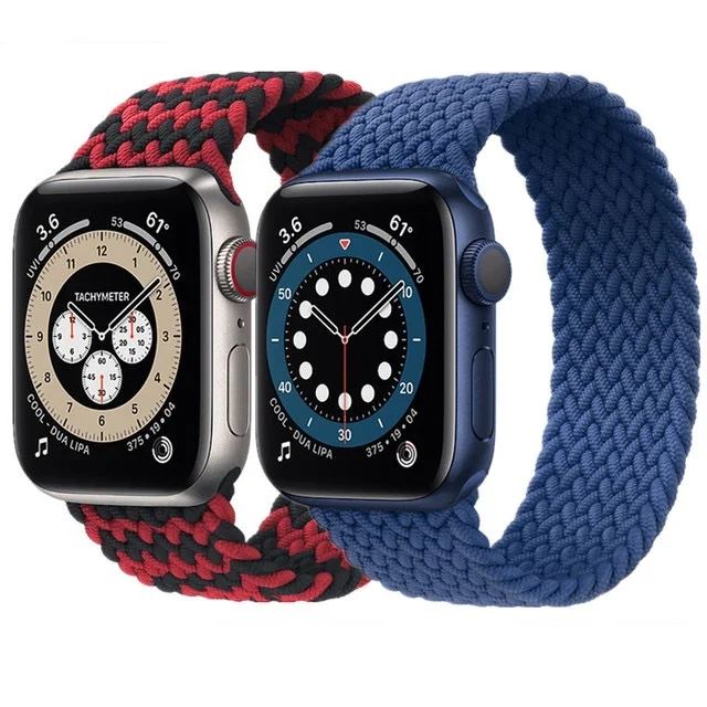 

Braided Solo Loop For Apple watch band 44mm 40mm 38mm 42mm Fabric Nylon Elastic belt bracelet for iWatch series 3 4 5 se 6 strap, 16 colors