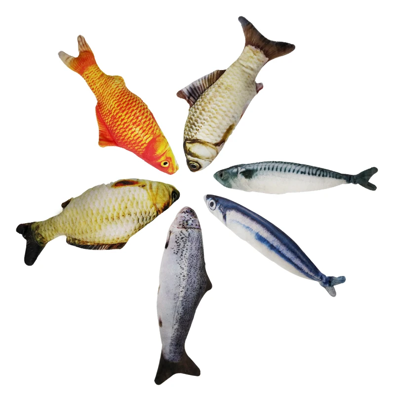 

Emulational Wiggle Fish Stuffed Toys Moving Cat Fish Toy Catnip Fish Toys