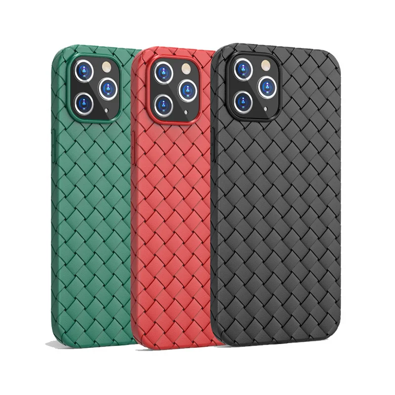 

Amazon hot selling TPU soft iphone 12mini phone case breathable woven textured for iPhone 12pro phone case