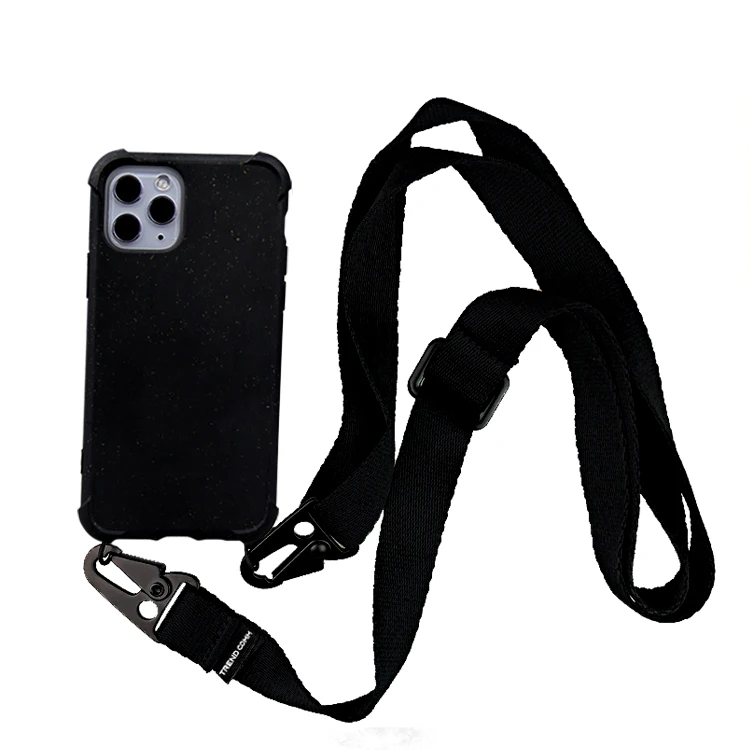 

For iPhone Biodegradable Necklace Case Crossbody Phone Bag With Detachable Strap