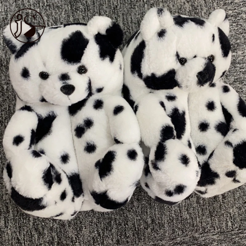

Hot Selling bear slippers fuzzy bear New Arrival fur slides shoes plush teddy bear slippers lovely comfy indoor slides 2021